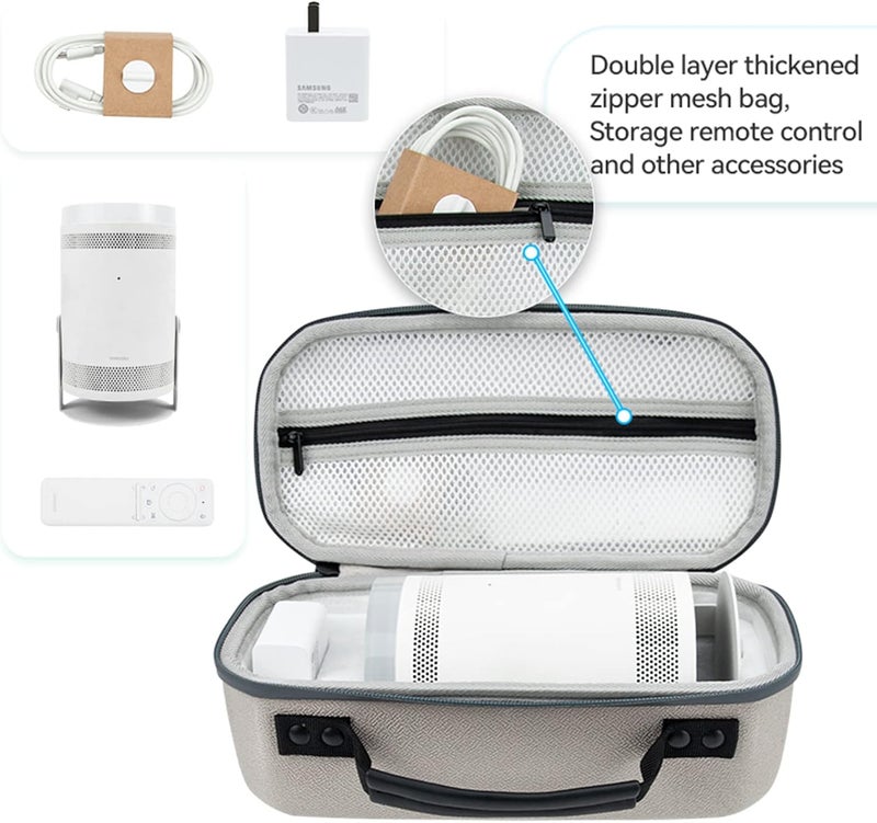 Hounyoln Hard Case for Samsung The Freestyle Projector,The Freestyle Smart Portable Projector 360° All-Round Protection Storage Box Travel Bag - Image 3